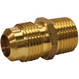 Eastman 3/8 Inch OD Flare x 3/8 Inch MIP Gas Fitting Adapter for Natural Gas and Liquid Propane, Zinc Plated Steel, 65708B