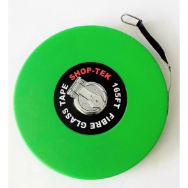 Shop-Tek Closed Reel Long Tape Measure 165 ft Flexible Fiberglass Double with PVC Case