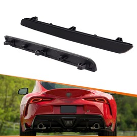 ADIIL 2PCS Smoked Lens Rear Fog Light Bumper Reflectors Brake Tail Lamps Housing Kit For 2020 2021 2022 Toyota GR Supra