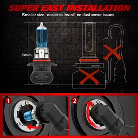 Upgraded Halogen Headlight Bulbs Compatible for DODGE RAM 1500 2500 3500 4-Headlamps 2009 2010 2011 2012 2013 2014 2015 2016 2017 2018, 9005 H11 High Low Beam 9006/9145 Fog Lights, 6000K White, 6-Pack