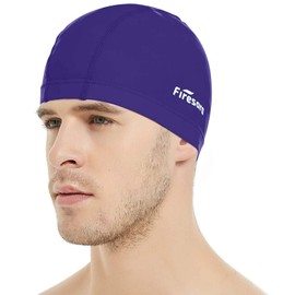 Firesara Fabric Swim Cap, High Elasticity Swimming Cap Keeps Hair Clean Breathable Fit Both Long Hair Short Hair, Swim Caps Woman Girls Men Kids One Size Hat