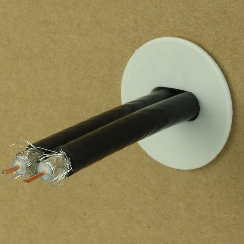 Skywalker Dual Feed-Through Cable Bushings 100 Pieces (White)