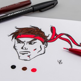 Pentel Brush Sign Pen SES15C-12 Fibre-Tip Pen 10 Pale Pink