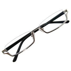 KKD 6697 Square Date Glasses, Underrim Glasses, Reverse Nyrol, Unisex, UV Protection, Silver