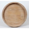 Carah & Cossh Round Wooden Serving Tray, Whitewashed Round Decorative