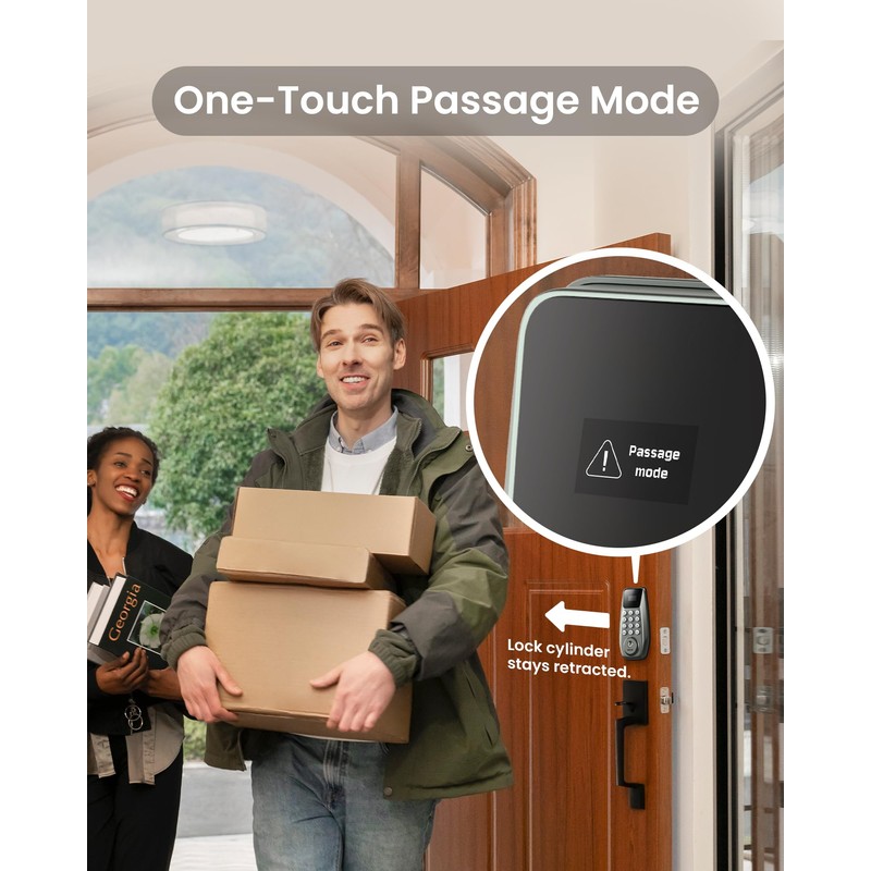 DESLOC C100 Keyless Entry Door Lock with Display, Keypad Deadbolt