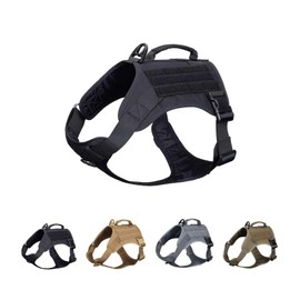 EXCELLENT ELITE SPANKER Tactical Dog Harness Vest with Handle, Military Dog Harness, Adjustable Training Harness, No Pull Dog Harness for Small Medium Large Dogs (Black-S)