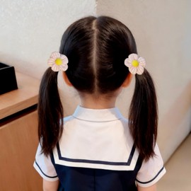 Kids' Fabric Flower Hair Bands Stylish Set of 10, Cute Princess Style Hair Accessories for Girls and Babies, Gentle on Hair, Colorful Floral Design, Kindergarten Preparation, Graduation Ceremony