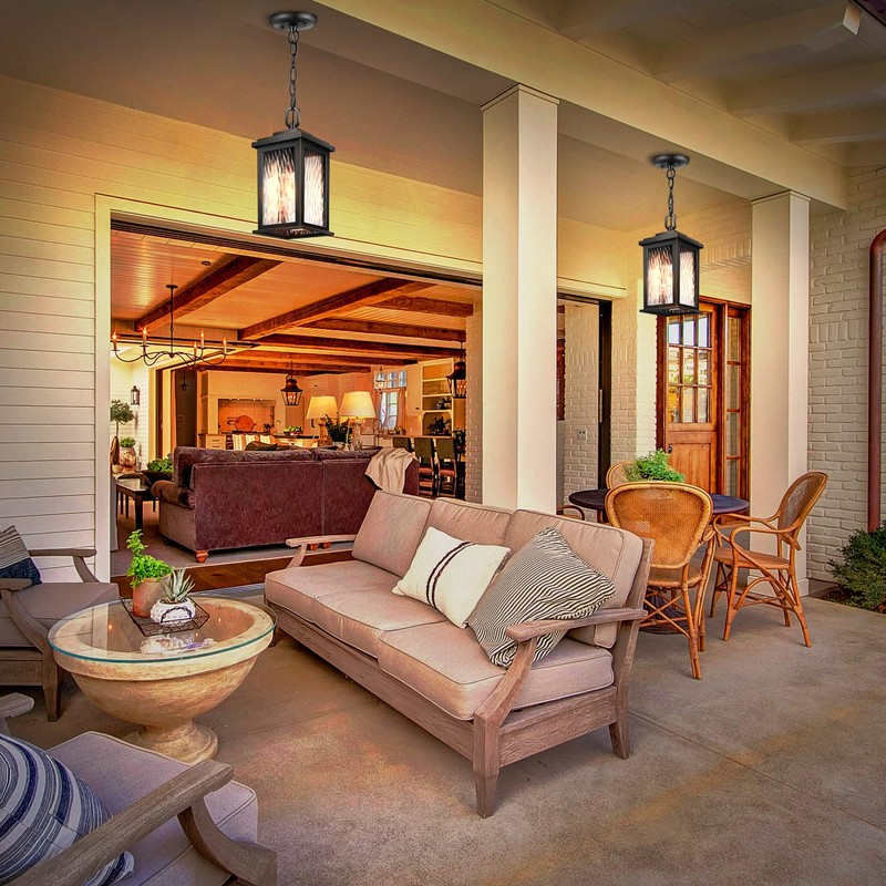 VIANIS Outdoor Pendant Light Fixture, Farmhouse Exterior Hanging Lights with