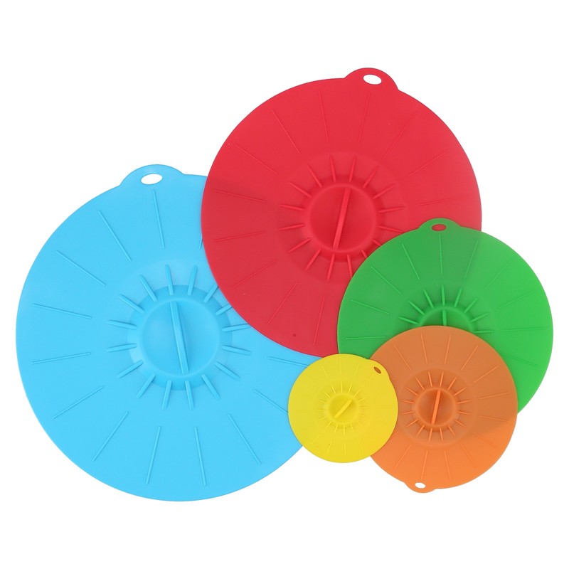 5Pcs/Set Multifunctional Bowl Lid Food Grade Silicone Vacuum Sealing Cover