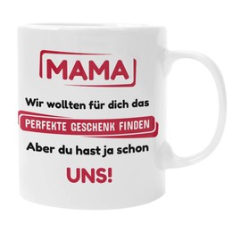 Geschenkeritter – Mama Geschenk – Porzellan Tasse Mama Du hast ja schon UNS – Mutter Geschenke