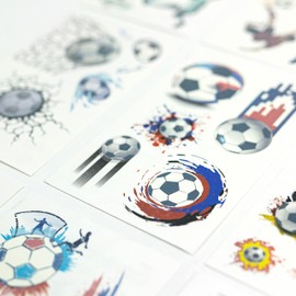 Toyseum 30 x Football Temporary Tattoo Sheets For Kids (160 Tattoos), Fillers for Boys & Girls Party Bags, Premium Tattoos, Pack of 30 Sheets (160 Tattoos Total)