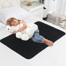 Washable Incontinence Bed Pads, Reusable Underpads for Kids, Adults, Elderly, Hospitals & Pets, Waterproof Bed Protector Pad for Bed, Sofa, Floor, Super Absorbent Bed Pee Pad 24" x 36"- Black