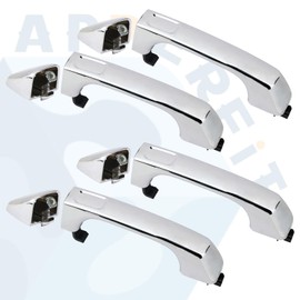 APPERFiT New Exterior Door Handle w/End Cap 15794315 15932907 Chrome for Front & Rear Door, Left Driver & Right Passenger Side Compatible with Hummer H3 H3T 2006 2007 2008 2009 2010 Door Parts