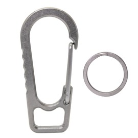 PPFISH Titanium Heavy Duty Carabiner Keychain, EDC Quick Release Hooks with Titanium Key Ring Set for Men Women (Gray)
