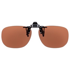 meigan BREAKER 9351-06 Clip-on Sunglasses, Polarized Dimming, UV Protection, Flip Up from Above Glasses, Cover Glass, Glare Prevention, Lens Height, Brown