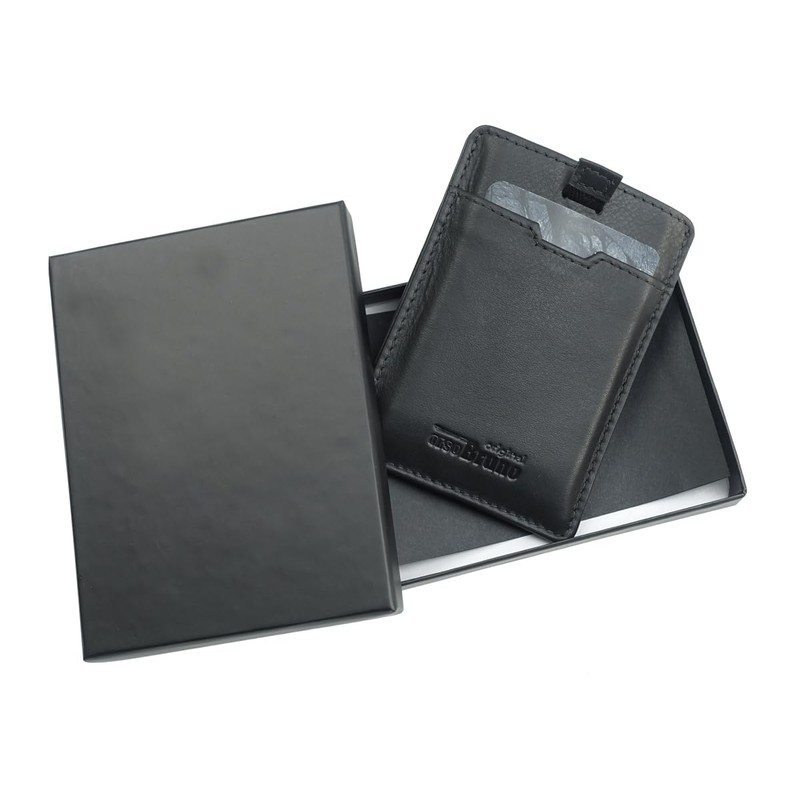 Small Leather Credit Card Holder with RFID Protection, Minimalist Men's