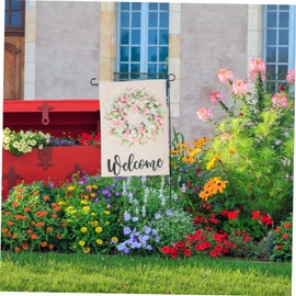 Totority Vertical Flax Garden Flag Double Sided Welcome Outdoor Decor for Patio Charming Spring Summer Floral Design Durable and Weather Resistant for Lawn and Backyard Decoration