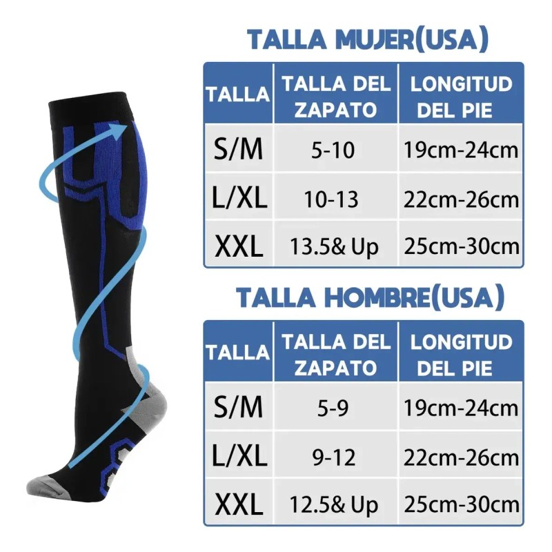 5 Medias Calcetines De Compresión Deportivos Hombre Y Mujer
