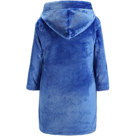 ECGK Boys Robe Kids Fleece Robe Hooded Soft Warm Bathrobes Pajamas Sleepwear for Children Toddler Girls 2-16 Years Blue 13-14 Years