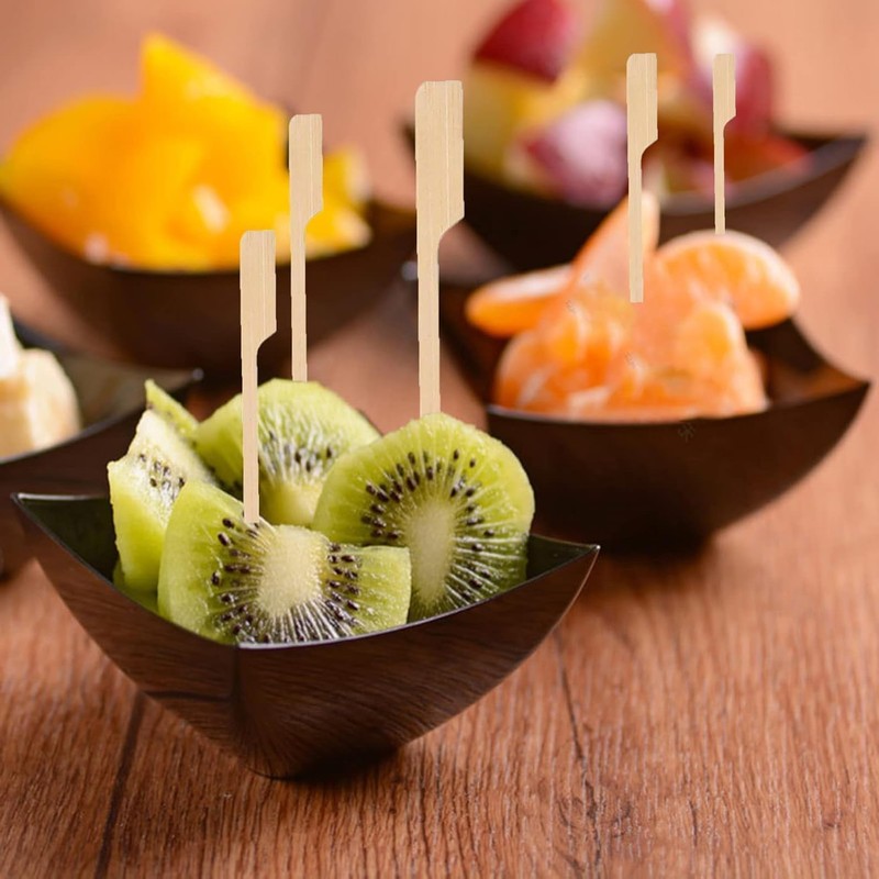 300 Pcs Bamboo Paddle Skewers, Natural Bamboo Paddle Knotted Skewers