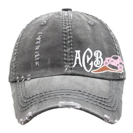 Women's UTV SXS Side by Side Monogrammed Initials Name Hat, Baseball or High Ponytail Cap, Off Road Muddin' Gift Present Clothing for Her Wife Mom Daughter Friend Sister