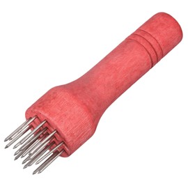 sourcing map Stainless Steel Meat Tenderizer, Meat Mallet Needle Nails Kitchen Tools with Wooden Handle for Tenderizing Meats Steak Fish Chicken, Red