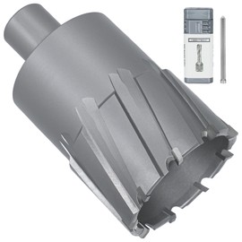 KEENTECH Carbide-Tipped Annular Cutter, 2" Diameter x 2" Depth, 3/4" Weldon Shank (2 Flat), High Speed Cutting TCT Mag Drill Bit with Pilot Pin for Harder Material, Stainless Steel, Cast Iron