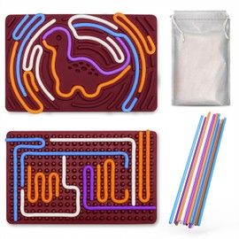 BJZSDDUZ Sensory Activity Board Sensory Toys Fidget Toys for Calming, Anxiety, ADHD & Autism Kids 3+ & Adults Montessori Busy Board Activity Board with Travel Bag&20 Strings-Red