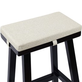Tromlycs Saddle Stool Cushion Rectangular Bar Stool Seat Cushion Cover Rectangle with Strap Ties, 18x9.5 inches, 1 Piece, Light Linen