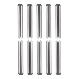 DTGN 10pcs 3mmx25mm(DxL) Slotted Spring Pins for Household Machine Fasteners 304 Stainless Steel Spring Dowel Tension Roll Pin Silver