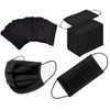 NNPCBT 100PCS 3 Ply Black Disposable Face Mask Filter Protection