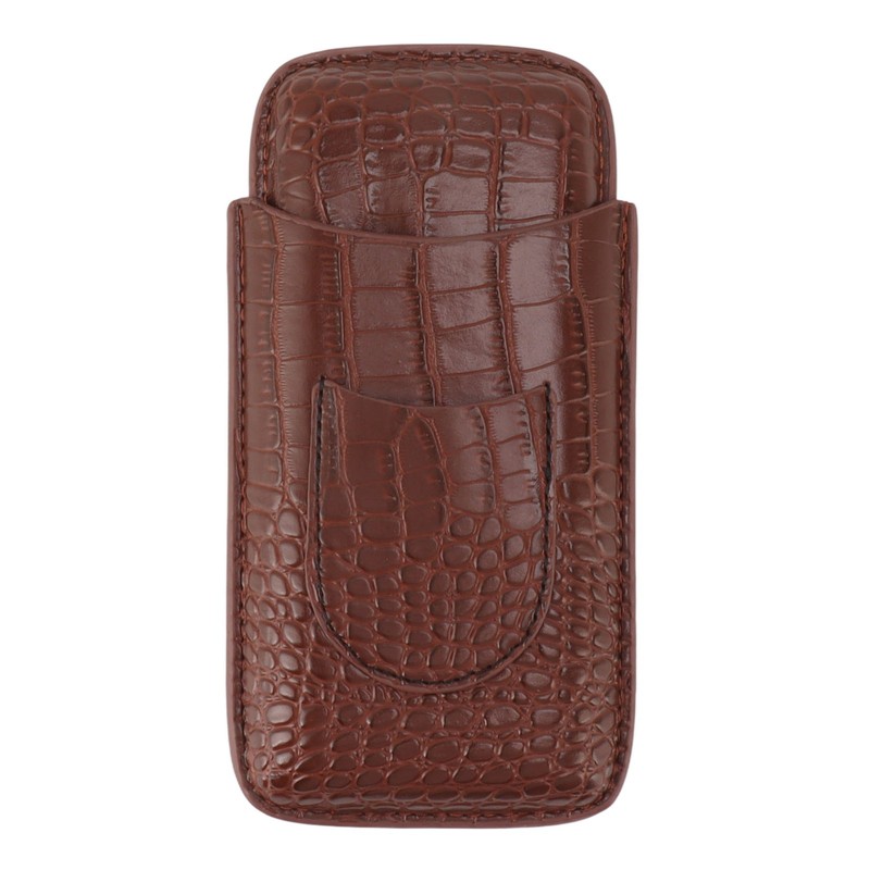 Cigar Holder Case Artificial Leather Portable Durable Elegant 3 Finger