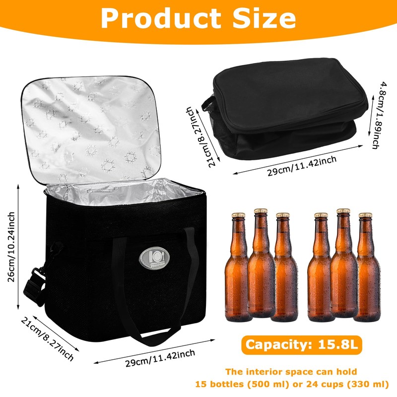 MCTNCT Foldable Cool Bag, 16 L, Portable Cool Bag, Small,