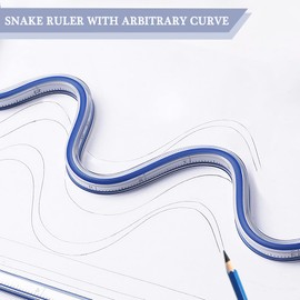 HLZC 2-Piece Flexible Curve Ruler - 24 Inch, Ideal for Drawing & Sewing, Blue