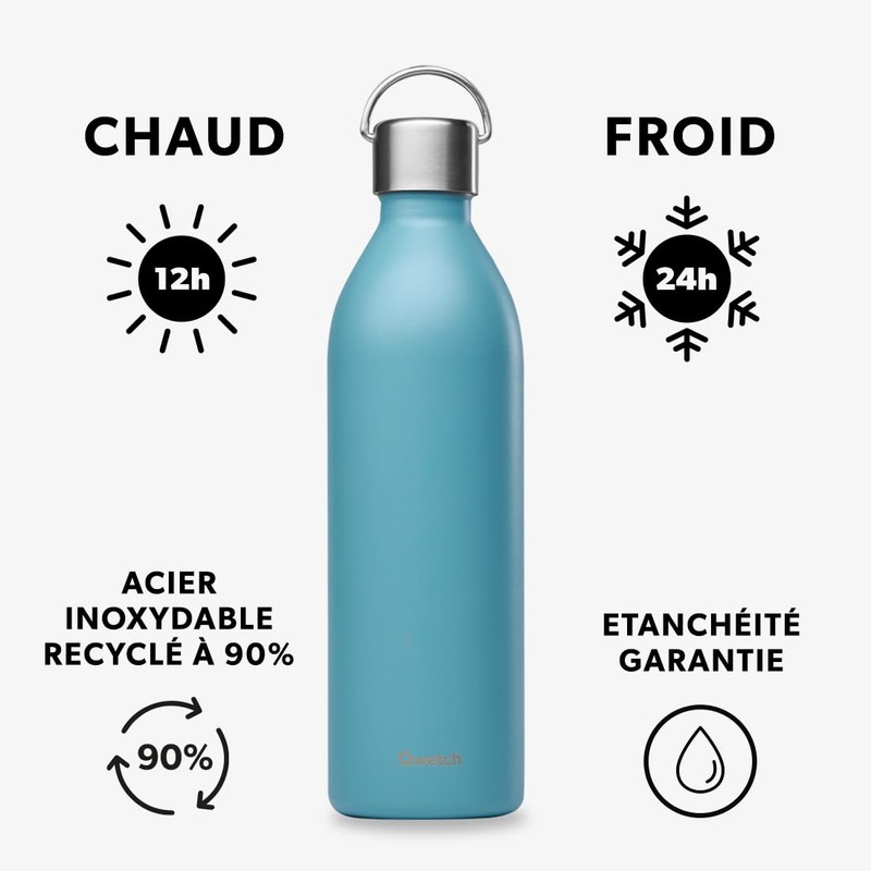 Qwetch Thermosflasche, Stahl, matt, 1 l