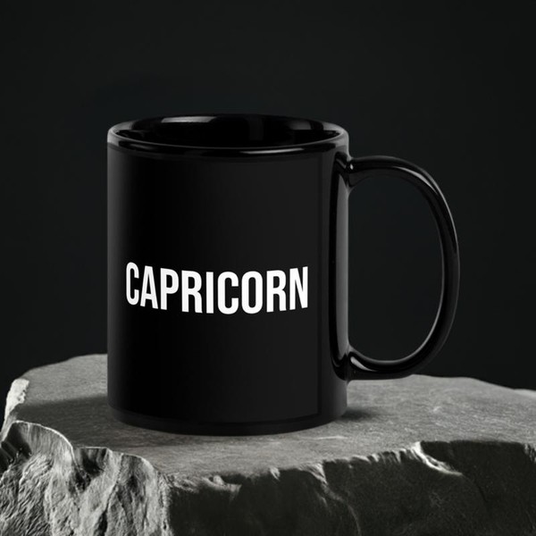 Capricorn Mug Black - Size: 15 oz