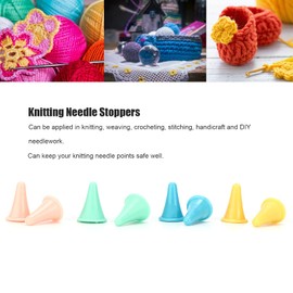 100Pcs Knitting Needles Point Protectors, Knitting Needle Tip Stoppers for Knitting Craft(L)