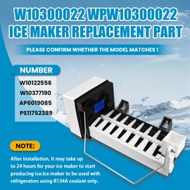 2025 Upgrade W10300022 WPW10300022 Refrigerator Ice Maker Replacement Assembly Compatible with Whirlpool Maytag Amana Kenmore IKEA refrigerators, Replaces W10122556 AP6019085 W10377190