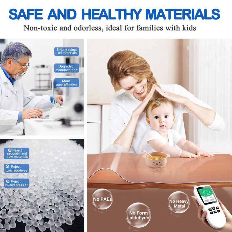 1.5mm Thick 12x48 Inch Upgraded Clear PVC Table Cover Blotter