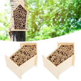 Wooden Bee House for The Garden 2PCS bee House for The Garden 2PCS, 8x7x12cm Wooden Insects House Bug Hotel Kit Mini Outdoor Hanging Shelter Bee Butterfly House for Garden Decoration Insect Hotels