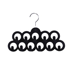 Velvet Scarf Storage Organizer for Closet (Pack of 3), Black | by Home Basics | Scarf Holder for Scarves and Ties | Slim Scarf Hangar Useful for Belts and Jewelry