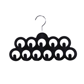 Velvet Scarf Storage Organizer for Closet (Pack of 3), Black | by Home Basics | Scarf Holder for Scarves and Ties | Slim Scarf Hangar Useful for Belts and Jewelry