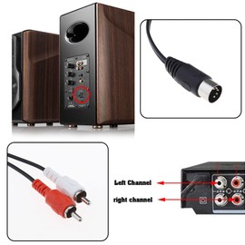 EMSea 2 x DIN 5 Pin to 2 RCA Cable Replacement 5-Pin DIN Male Female to 2 RCA Male Female Cable Accessories for Speaker HiFi Equipment Stereo System