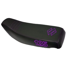 Hidden Comfort Camo HCC Racing ATV seat Cover Compatible with Suzuki LT 125 Black & Purple SEAT Cover with 125 ON The Side and The S ON TOP