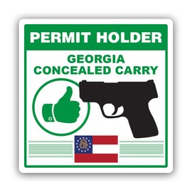 Georgia Concealed Carry Permit Holder CCW Sticker for Water Bottle Phone Tumbler Hard hat - Four Pack