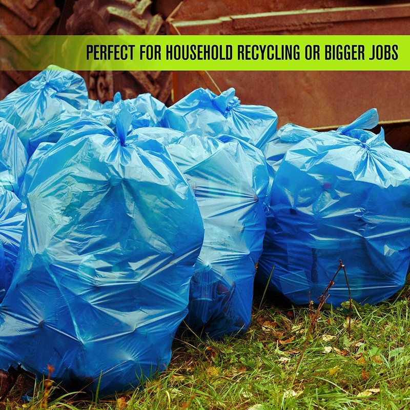 Aluf Plastics Heavy Duty 55 Gallon Blue Trash Bags -