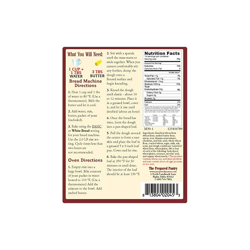 The Prepared Pantry Big Sky Cracked Wheat Bread Mix; Single