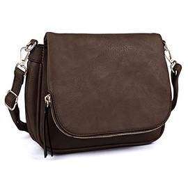 GLITZALL Crossbody-Taschen für Damen, kleine Umhängetaschen und Schulter-Handtaschen mit mehreren Taschen, PU-Leder, coffee, Small