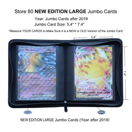 Rayvol Jumbo Card Binder Size L, Fits 80 L Jumbo Cards -Includes 80 Sized L Penny Sleeves, Ringless Jumbo Card Binder for Oversized Cards 5.4 * 7.4 Inch